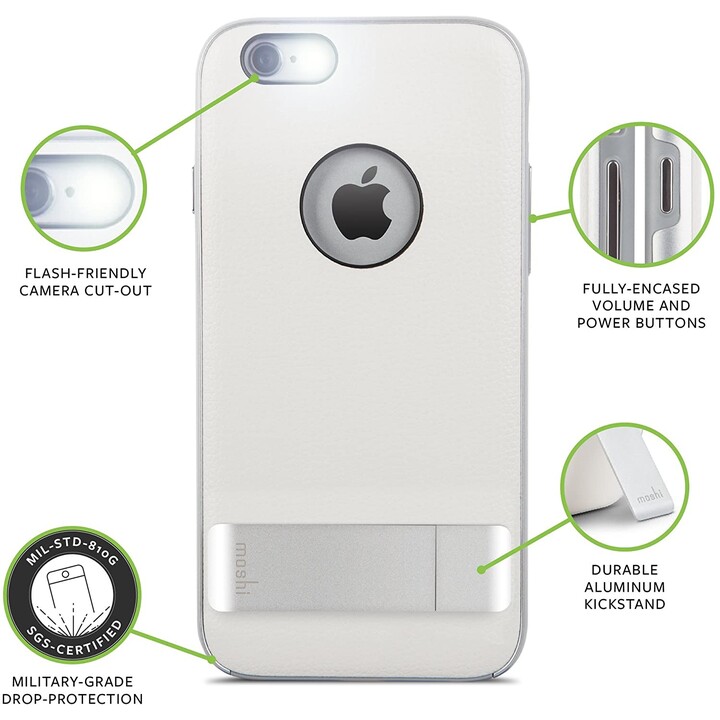 Moshi Kameleon funda con pie de apoyo para iPhone 6 blanco marfil