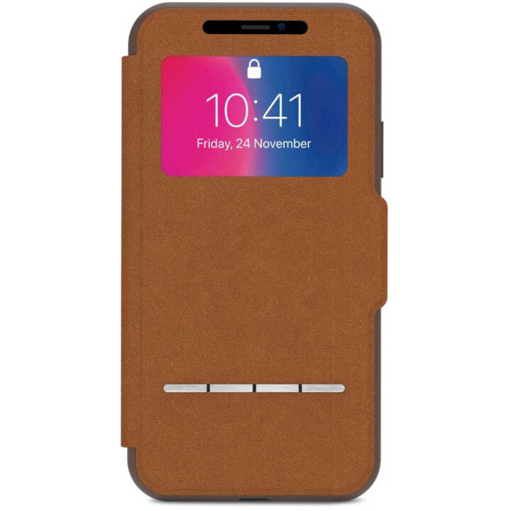 SenseCover para iPhone XS / X - estuche rígido / carcasa sensible al tacto - Marrón Caramelo