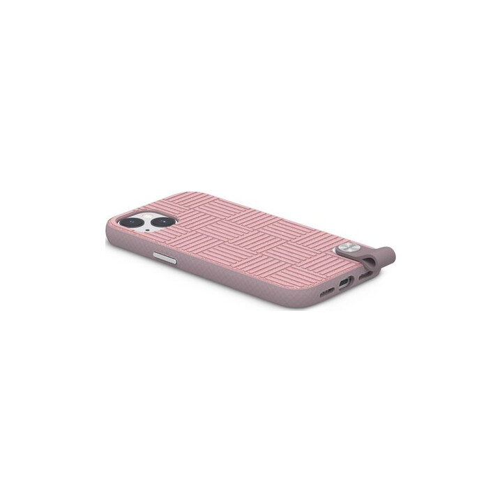 Moshi Altra funda para iPhone 13 texturizada con correa de muñeca rosa