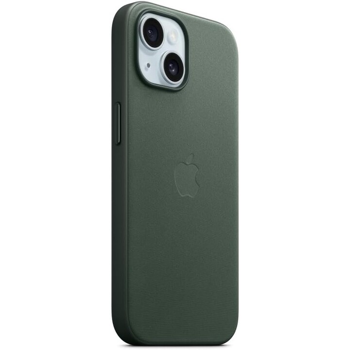 Coque Apple pour iPhone 15 Magsafe à feuilles persistantes finement tissées