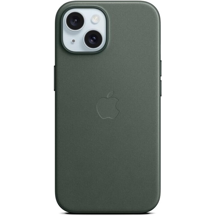 Coque Apple pour iPhone 15 Magsafe à feuilles persistantes finement tissées