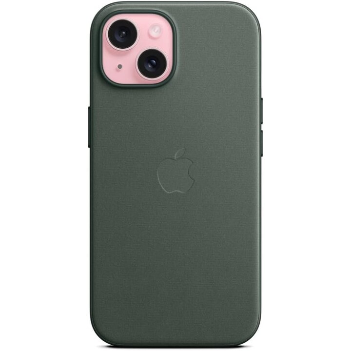 Coque Apple pour iPhone 15 Magsafe à feuilles persistantes finement tissées