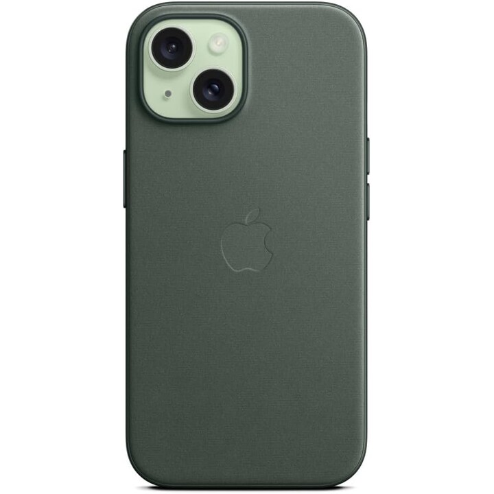 Coque Apple pour iPhone 15 Magsafe à feuilles persistantes finement tissées