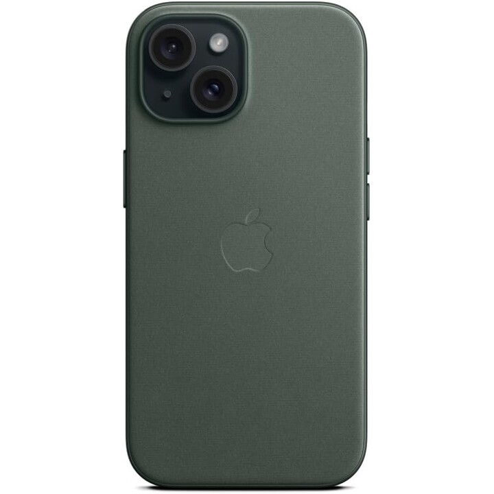 Coque Apple pour iPhone 15 Magsafe à feuilles persistantes finement tissées