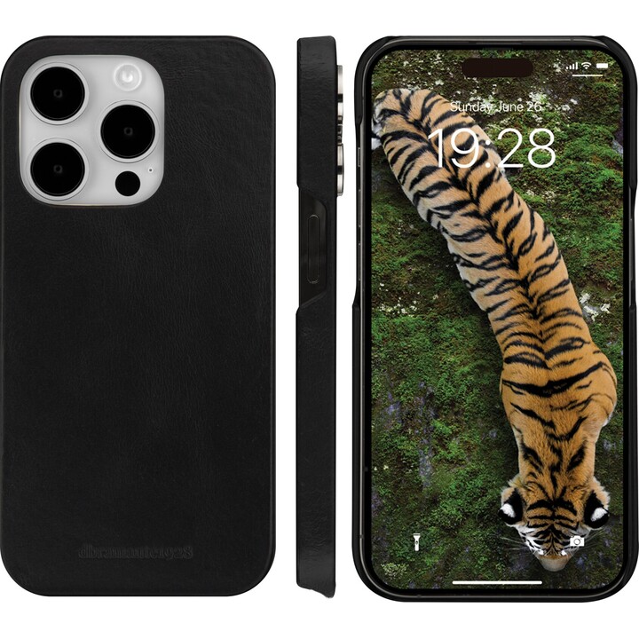 New York – 2-in-1-Leder-GeldbörsefüriPhone 15 Pro – Nacht Schwarz