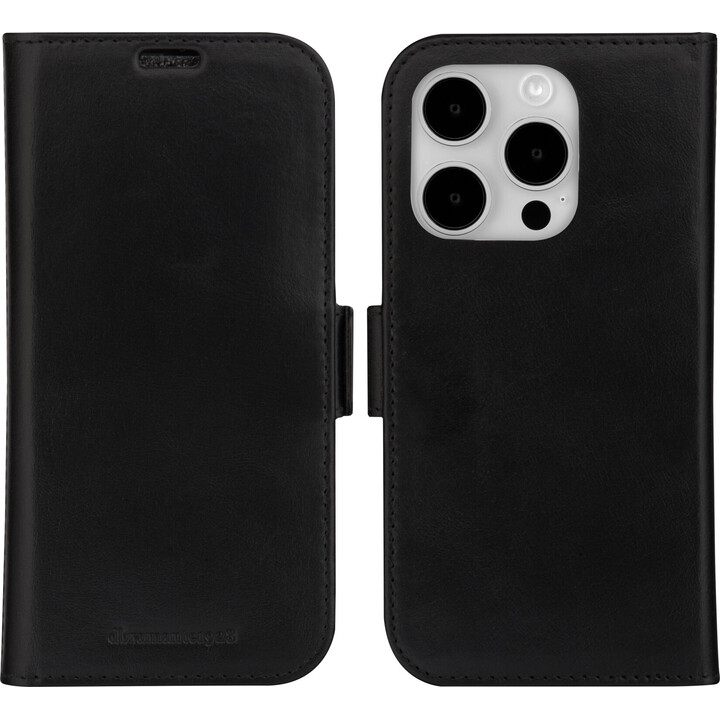 New York – 2-in-1-Leder-GeldbörsefüriPhone 15 Pro – Nacht Schwarz
