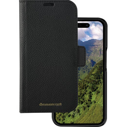 New York – 2-in-1-Leder-GeldbörsefüriPhone 15 Plus – Nacht Schwarz