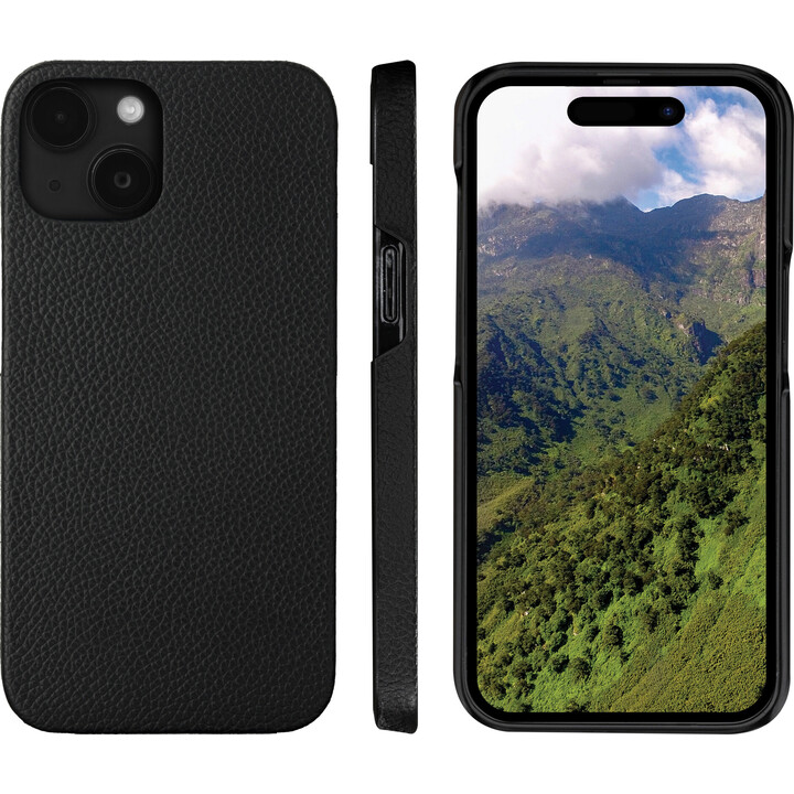 New York – 2-in-1-Leder-GeldbörsefüriPhone 15 Plus – Nacht Schwarz