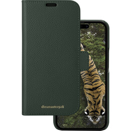 New York - Cartera de piel 2 en 1 para iPhone 15 Plus - Evergreen