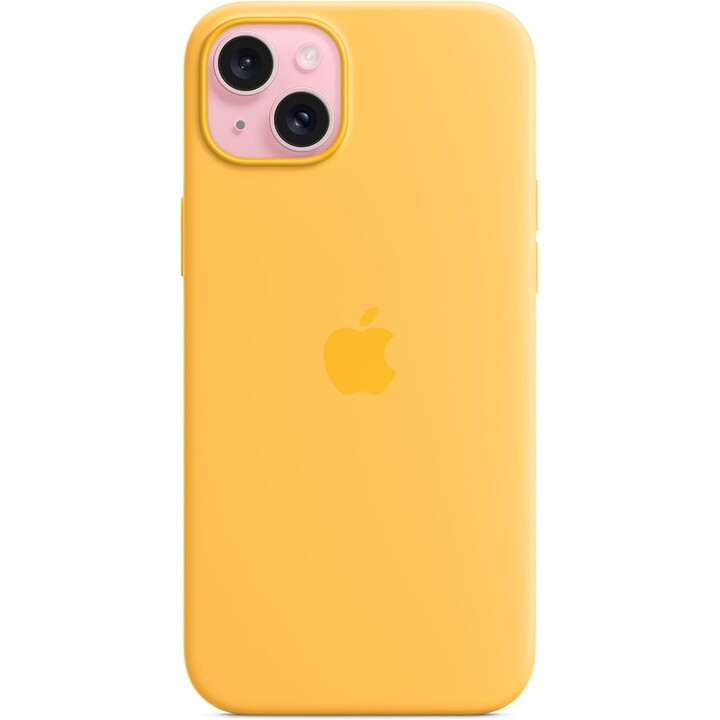 Apple Silicone Case with MagSafe for iPhone 15 Plus Solar Yellow
