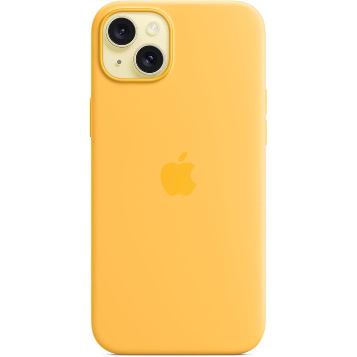 Apple Silicone Case with MagSafe for iPhone 15 Plus Solar Yellow