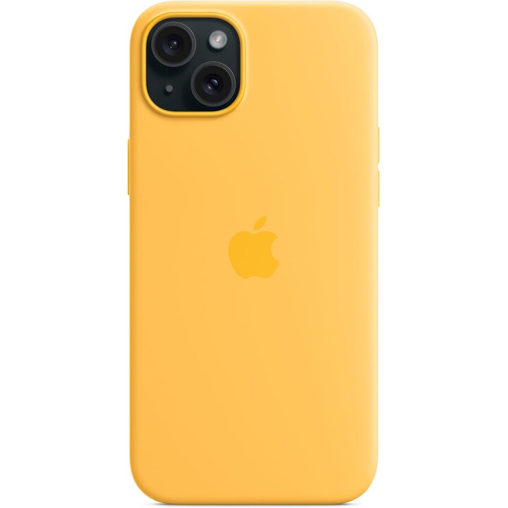 Apple Silicone Case with MagSafe for iPhone 15 Plus Solar Yellow