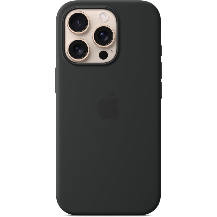 Funda de silicona MagSafe para iPhone 16 Pro de Apple con MagSafe en color negro