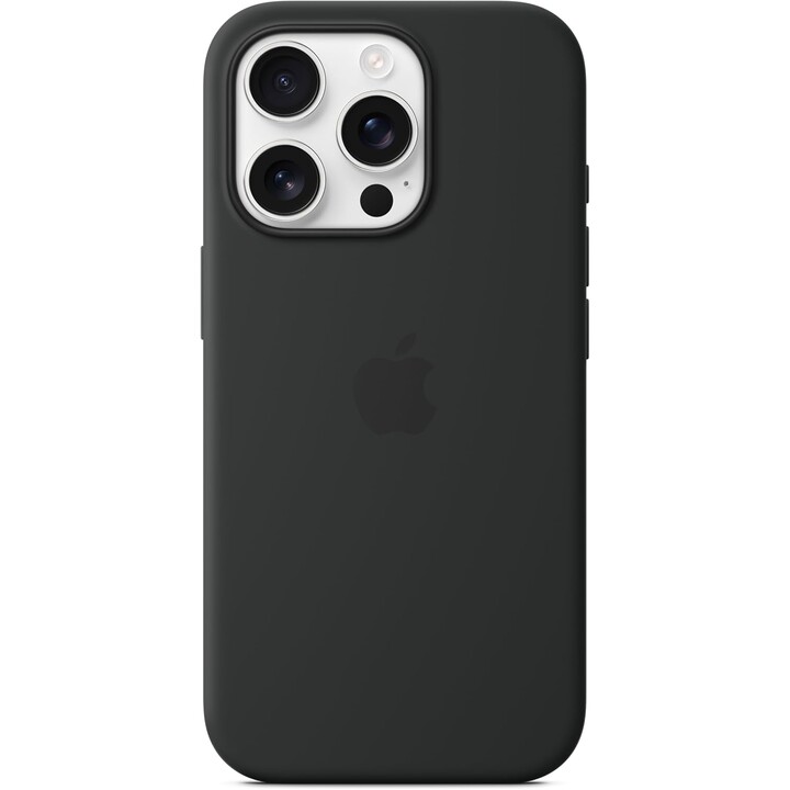 Funda de silicona MagSafe para iPhone 16 Pro de Apple con MagSafe en color negro