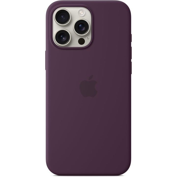 Apple iPhone 16 Pro Max capa de silicone com MagSafe ameixa