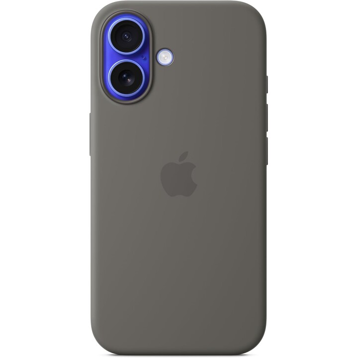 Capa de silicone Apple com MagSafe para iPhone 16 - Cinza pedra