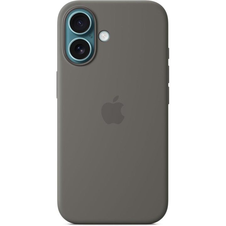 Capa de silicone Apple com MagSafe para iPhone 16 - Cinza pedra