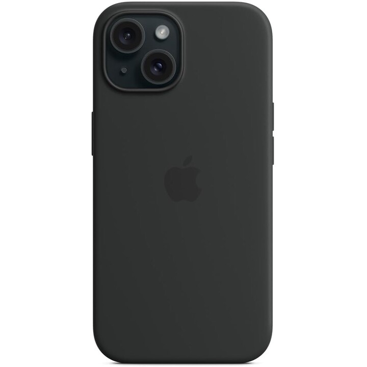 Étui en silicone Apple iPhone 15 avec Magsafe - noir
