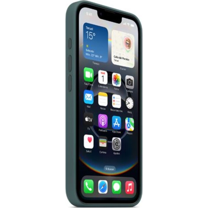 Funda de silicona Apple Verde lago para iPhone 16e