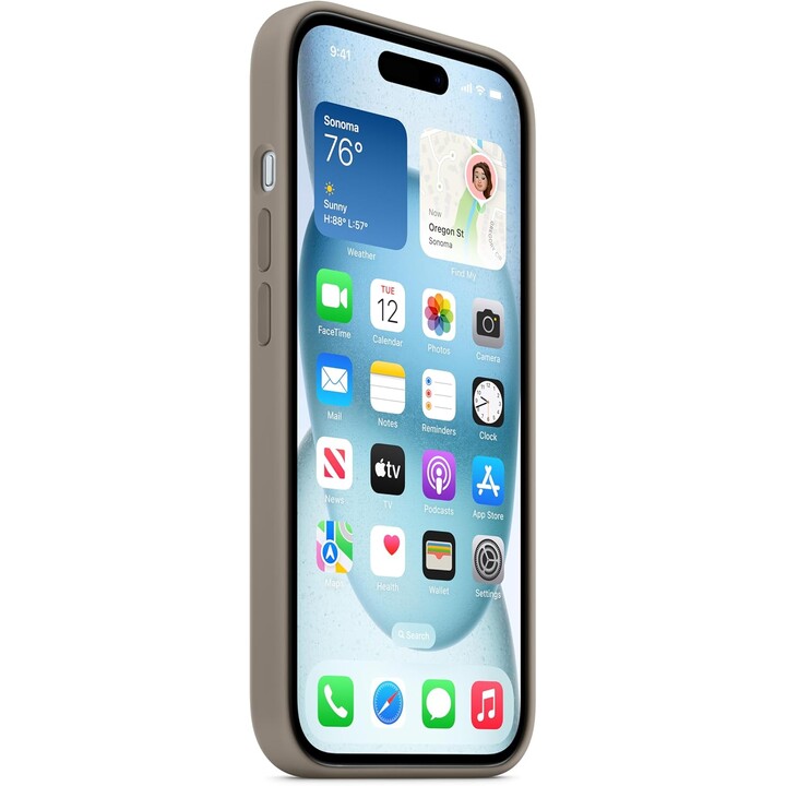Funda de silicona con MagSafe para el iPhone 15 - Arcilla