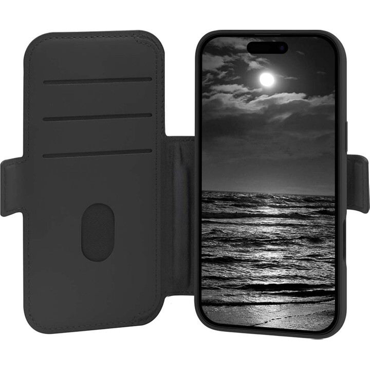 Dbramante1928 Funda para iPhone 17, Negro, Piel sintética, Diseño 2 en 1 magnético extraíble