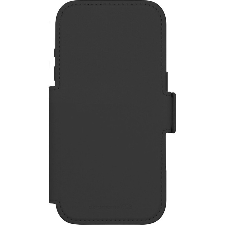 Dbramante1928 Funda para iPhone 17 Pro, Negro liso, Piel sintética Diseño magnético extraíble 2 en 1