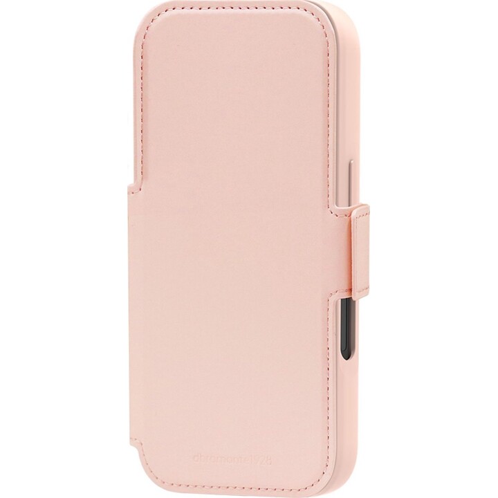 Dbramante1928 Funda para iPhone 17 Pro, Rosa sólido, Piel sintética, Diseño magnético extraíble 2 en 1