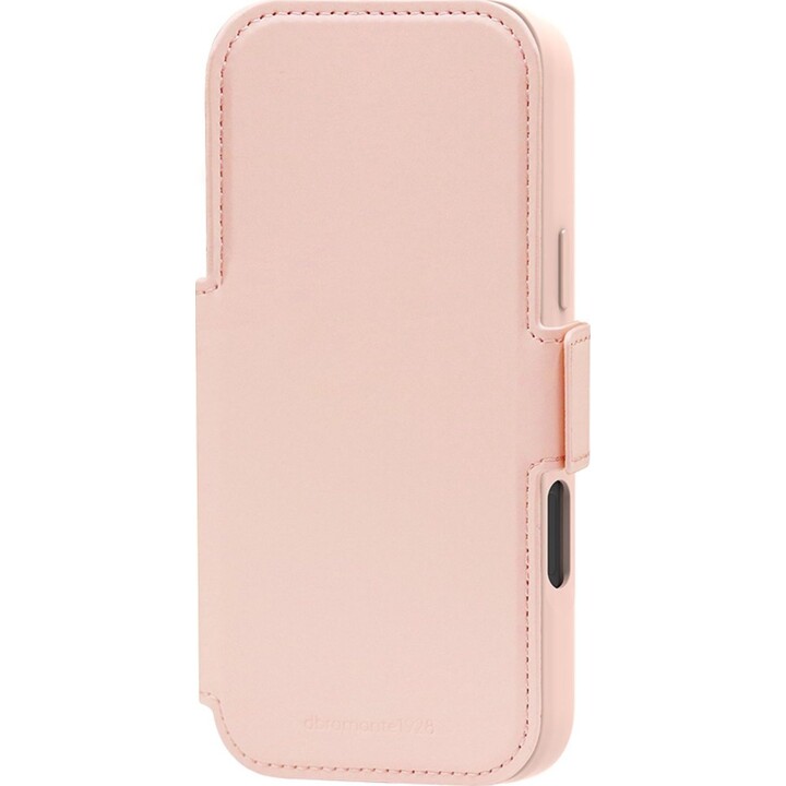Dbramante1928 Funda para iPhone 17 Pro Max, Rosa sólido, Cuero sintético, Diseño magnético extraíble 2 en 1