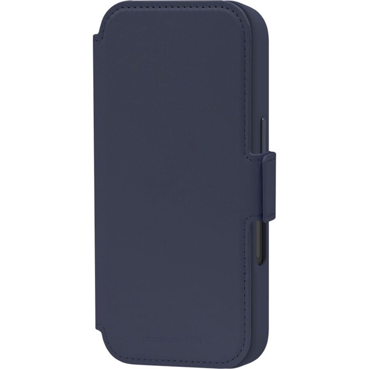 Dbramante1928 Funda para iPhone 17 Azul oscuro sólido, Cuero sintético, Diseño magnético extraíble 2 en 1