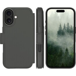Dbramante1928 Funda para iPhone 17 Verde sólido, Piel sintética, Diseño magnético extraíble 2 en 1