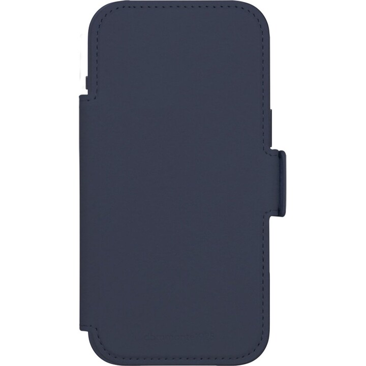 Dbramante1928 Funda para iPhone 17 Air, Azul oscuro sólido, Cuero sintético, Diseño magnético extraíble 2 en 1