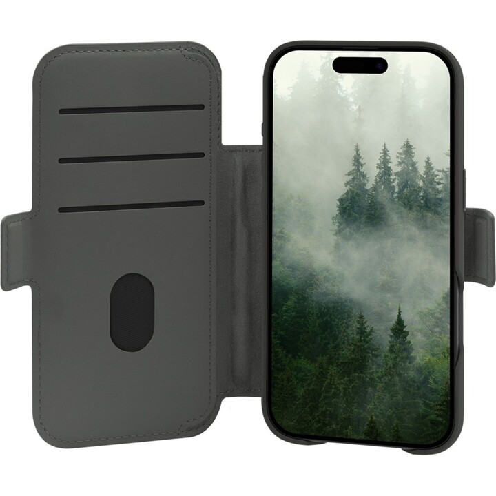 Dbramante1928 Funda para iPhone 17 Air, Verde sólido, Piel sintética, Diseño magnético extraíble 2 en 1