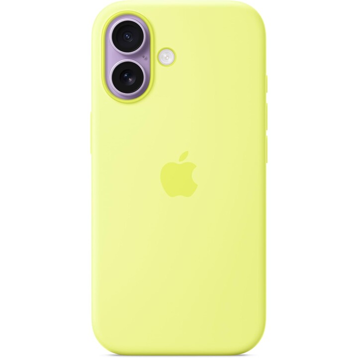 Coque en silicone pour iPhone 17 avec MagSafe – Jaune fluo