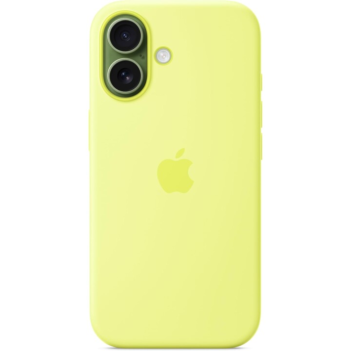 Coque en silicone pour iPhone 17 avec MagSafe – Jaune fluo