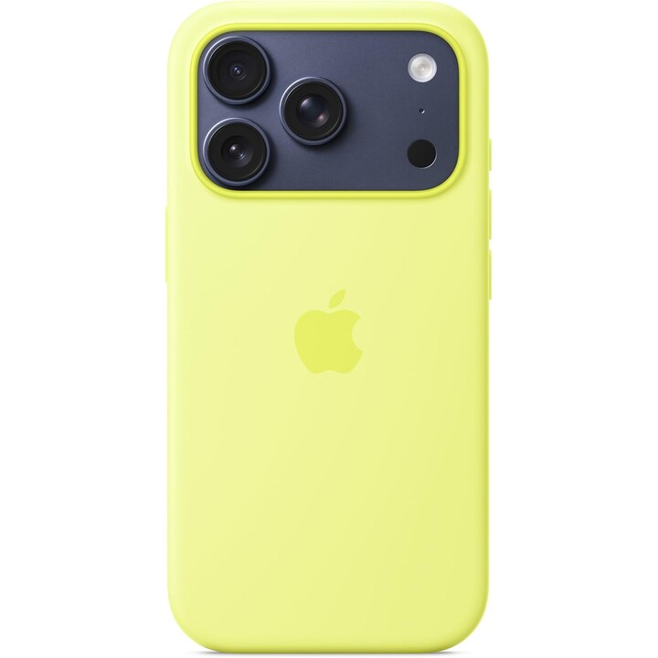 Funda de silicona con MagSafe para el iPhone 17 Pro — Amarillo neón