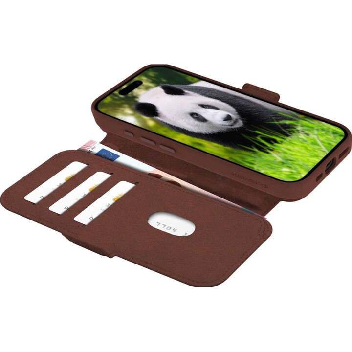 Dbramante1928 Coque compatible MagSafe pour iPhone 17 – Marron foncé
