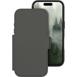 Dbramante1928 Funda Librero para iPhone 17 Pro, Verde sólido, Piel sintética, Diseño magnético 2 en 1 extraíble