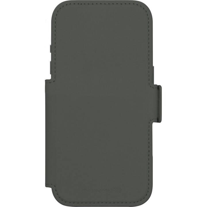 Dbramante1928 Bücherregal-Hülle für iPhone 17 Pro, einfarbiges Grün, Kunstleder, 2-in-1-magnetisches, abnehmbares Design