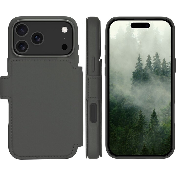 Dbramante1928 iPhone 17 Pro Max Case, Solid Green, Faux Leather, 2-in-1 Removable Magnetic Design
