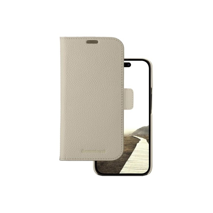 New York - 2-in-1 Leather Wallet for iPhone 15 Pro Max - Sand Dune