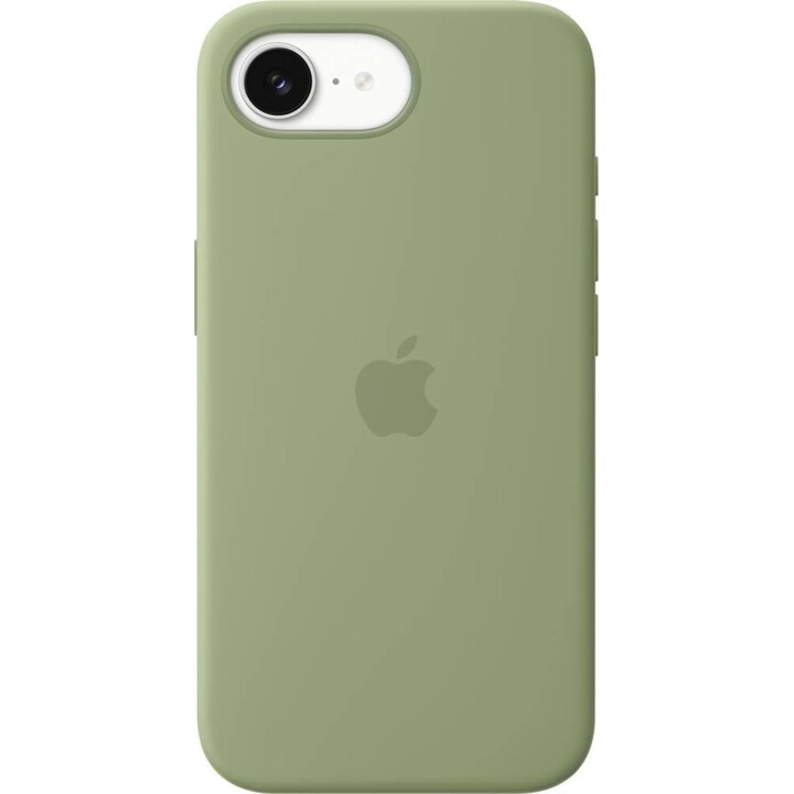 Funda de silicona Apple para iPhone 17e, color musgo claro, compatible con MagSafe MHWF4ZM/A