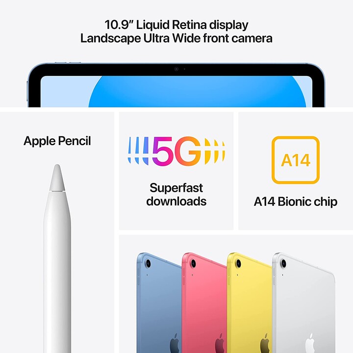 Apple iPad 10.9 2022 5G 64GB Amarillo