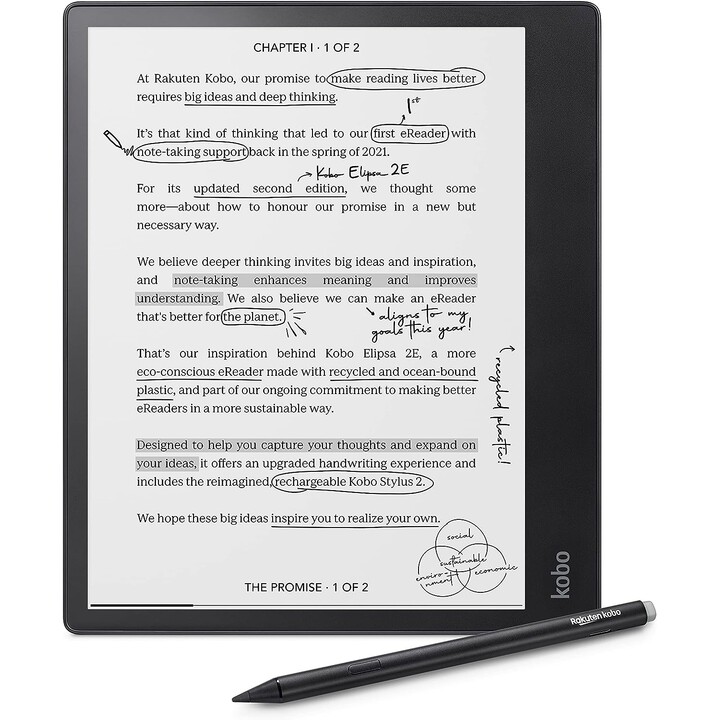 Rakuten Kobo Elipsa 2E e-book reader Touchscreen 32GB Wi-Fi Black
