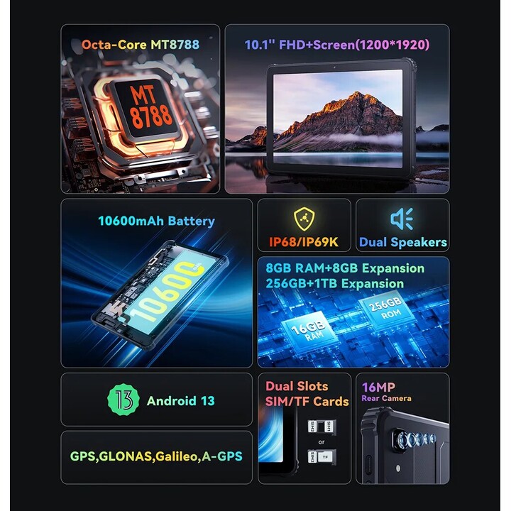 Cubot Tab KingKong 10.1 8GB/256GB LTE Schwarz