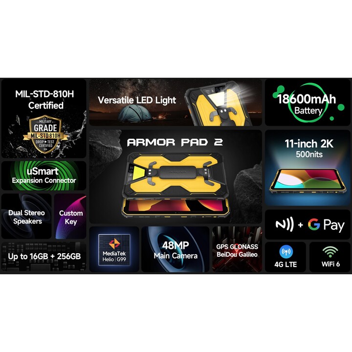 Ulefone Armor Pad 2 11.0 8GB 256GB LTE Black