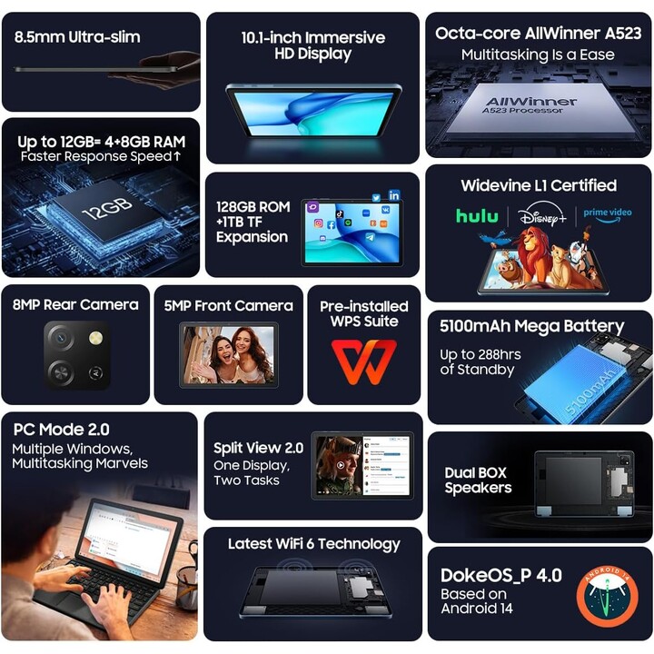 Blackview Tab 60 10.1 4GB 128GB WiFi Blue