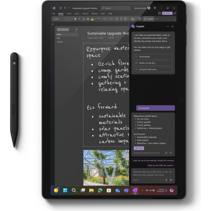 Microsoft Surface Pro 11 copilot+ 13" 16GB 512GB SSD W11p Platino
