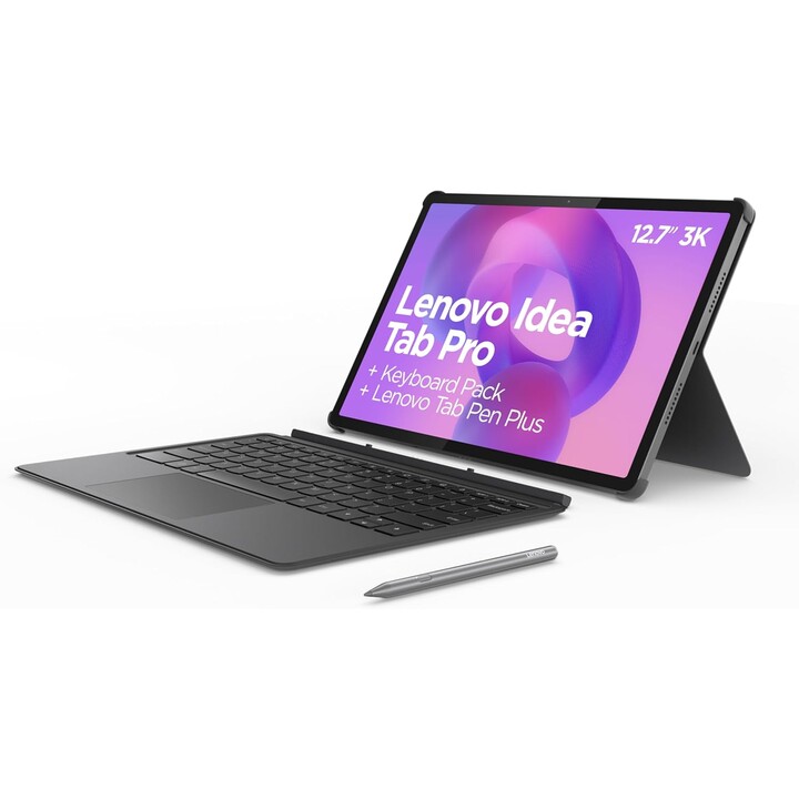 Lenovo IdeaTab Pro, 8+256 GB, 12.7 3K, MediaTek Dimensity 8300, Wi-Fi 6E, Bluetooth 5.3, Grey, Includes Keyboard + Pen