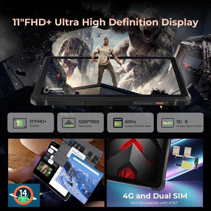 Hotwav Tab R9 Pro 4G 6Go/256Go Rouge - Tablet Rugged