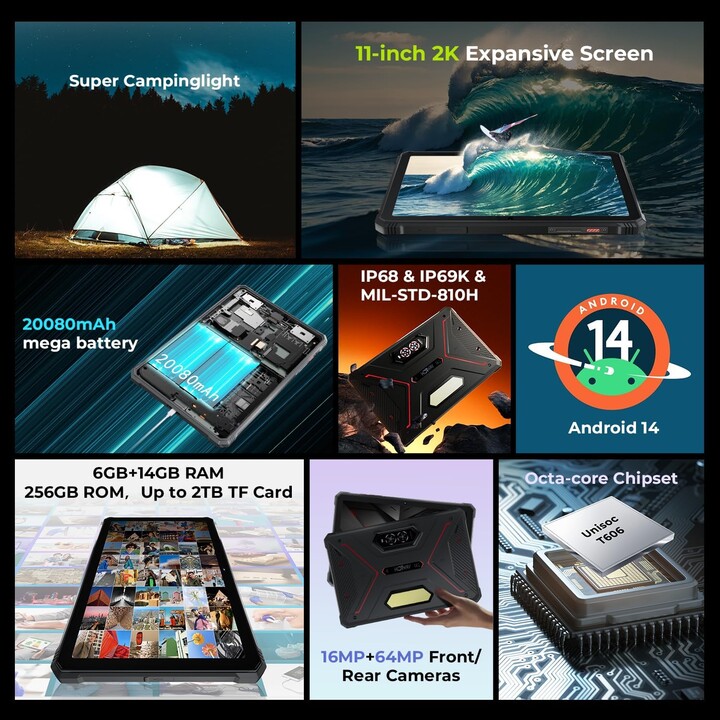 Hotwav Tab R9 Pro 4G 6Go/256Go Rouge - Tablet Rugged